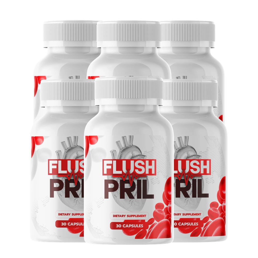 6 Bottles of FlushPril heart and circulation support capsules